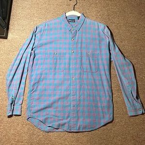Patagonia mens button up pink and blue